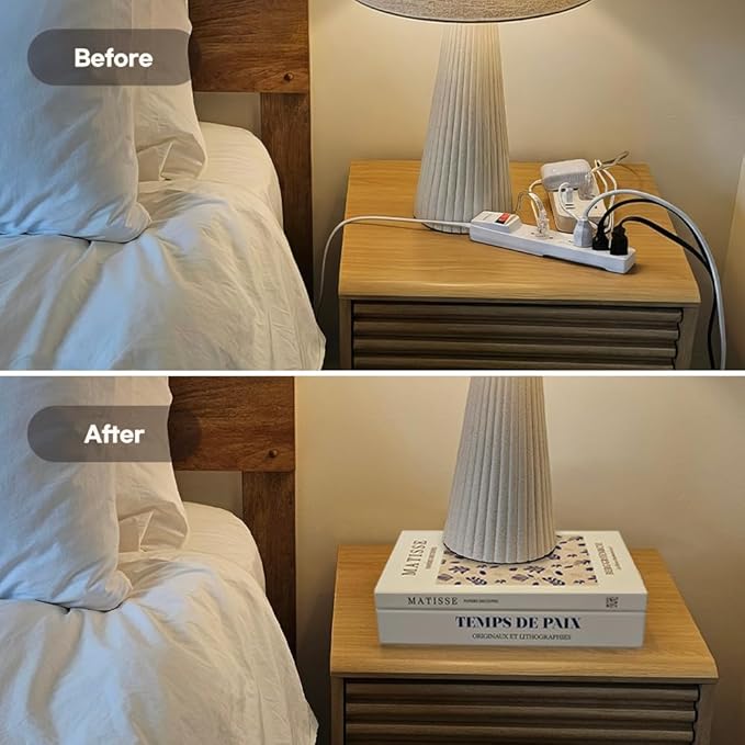 Decorative Cable Management Box - Book Shape Cord Organizer Box with Magnetic Closure for Home & Office (GoghMonet, Slim)