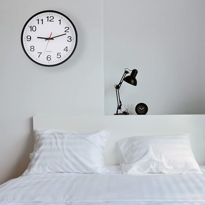 OceeK 12 Inch Wall Clock, Modern Wall Clocks Battery Operated, Silent Non-Ticking Analog Classic Clock Decorative,Black