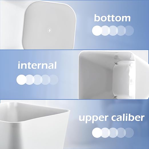 Amyhill 20 Pcs Small Trash Can 2 Gallon Plastic Garbage Can Small Waste Basket for Bathroom Office Kitchen Living Room Bedroom Home Under Desk (White)