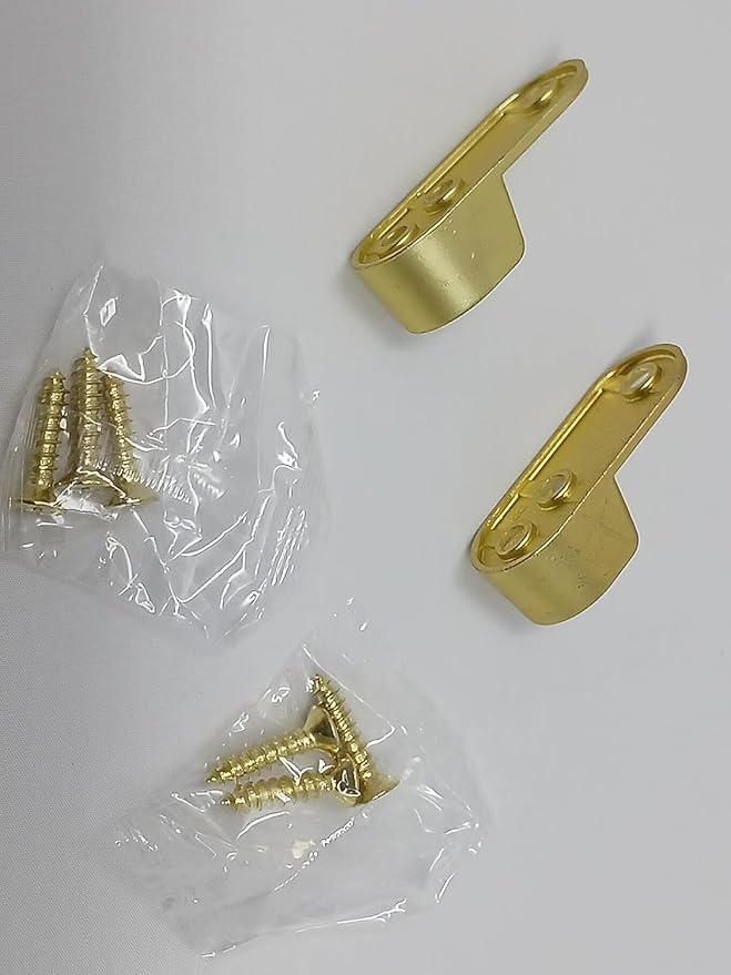 Matte Brass Aluminum Oval Wardrobe Tube Closet Rod with Two End Caps and Screws (24 INCH)