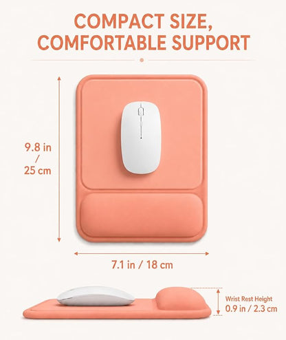 eulps Ergonomic Mouse Pad with Wrist Rest, Gel Mousepad with Soft Wrist Support, Non-Slip PU Base, Smooth Surface Mouse Pad for Wrist Pain Relief, Computer Laptop Office Home & Gaming (Orange)