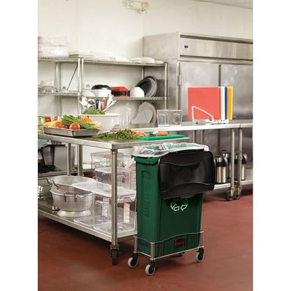 Rubbermaid Commercial Products Slim Jim Trash/Garbage Can with Venting Channels, 16-Gallon, Brown, for Kitchen/Office/Workspace