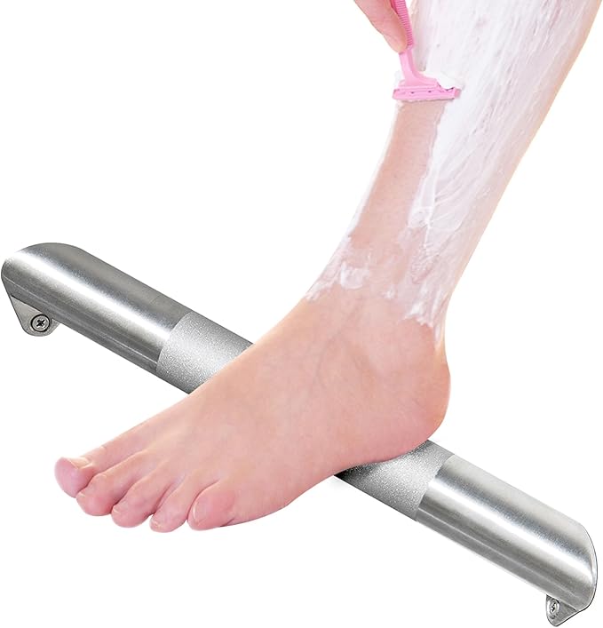 Shower Foot Rest for Shaving Legs, Wall Mounted Shower Foot Ledge, Antislip Stainless Steel Bar Foot Ledge for Bathroom, Brushed Nickel