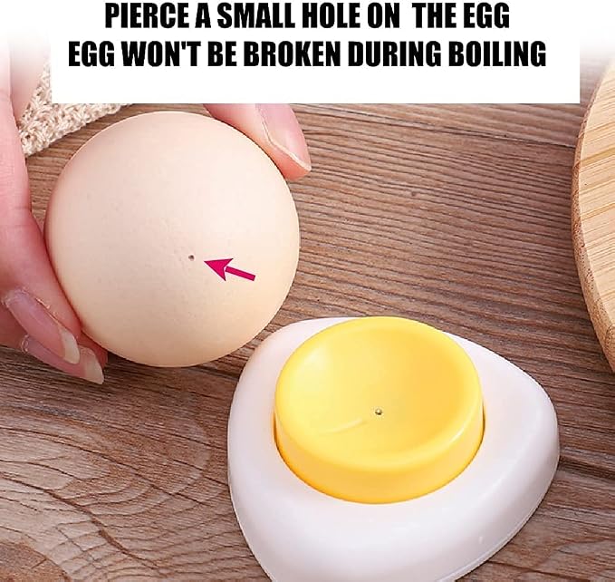 Jawbush Egg Piercer for Raw Eggs, Egg Hole Poker Puncher with Magnetic Base & Safety Lock to Get Good Hard Boiled Eggs, Easy Egg Peeler Shell Remover with Retractable Pin