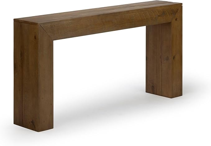 Plank+Beam 66 Inch Camden Console Table - Solid Pine Wood, Easy Assembly for Living Room or Entryway, Rustic Honey