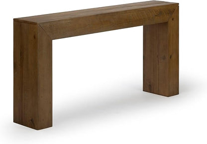 Plank+Beam 66 Inch Camden Console Table - Solid Pine Wood, Easy Assembly for Living Room or Entryway, Rustic Honey