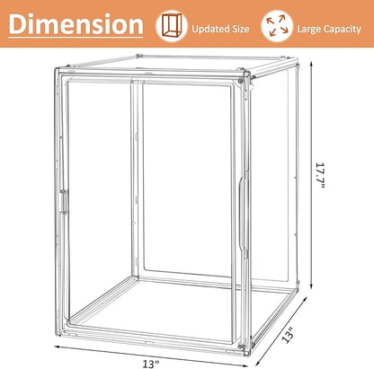 Extra Large 17.7"X13"X13" Clear Acrylic Organizer Box Display Case, Plastic Holder with Magnetic Door for Figures, Books, Handbags, Purses, Boots(1 Pack)