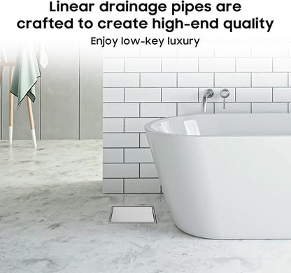 DLONE Square Shower Drain | 6 Inch AISI 304 Stainless Steel Shower Drain with Tile Insert Panel, Shower Floor Drain in Bathroom, Balcony etc (Brushed Nickel)