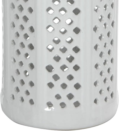 Red Lantern 17" Carved Lattice Decorative Umbrella Stand