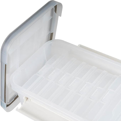 IRIS USA WeatherPro Photo Storage Case with 7 Inner 4" x 6" Picture Cases, Transparent Weathertight Organization Container for Pictures Scrapbooking Stationery Journaling Ephemera Art Supplies, Clear