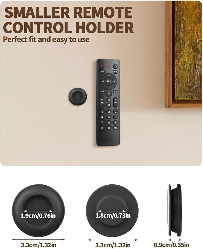 6 Pack Magnetic Remote Control Holder – Upgraded Silicone Magnetic Wall Mount for TV, Fan & Air Conditioner Remotes – Self-Adhesive, No-Drill Remote Control Holder Wall Mount (Circle White)
