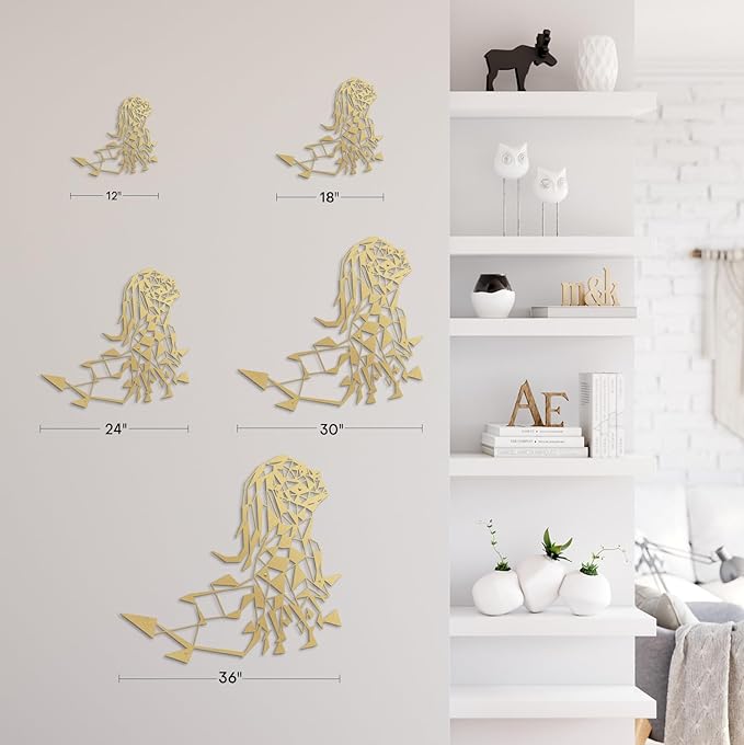 SIGNLEADER Metal Wall Art Decor Woman's Desire Modern Abstract Wall Sculpture Hangings Home Decoration for Living Room, Bedroom, Bathroom, Kitchen, Outdoor - 18" Gold