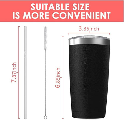 25 pack 20 oz Stainless Steel Insulated Tumbler with Straw and Lid, Double Wall Travel Coffee Mug Vacuum Insulated Bulk Tumbler, Suitable for Vehicle Cup Holders Assorted Colors