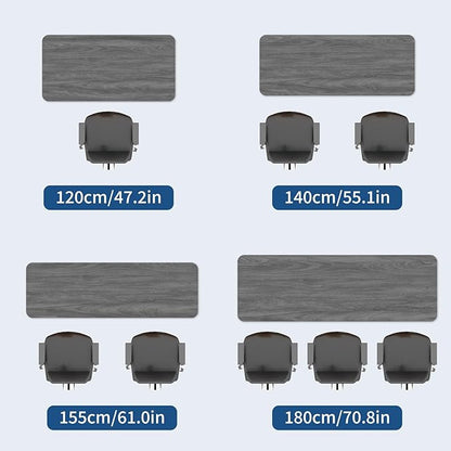 6Packs Folding Conference Table with Silent Wheels,Mobile Flip Top Meeting Room Table for Office Training and Classroom,Foldable Modular Rolling Desk for Home Office,Gray Space-Saving Rectangular