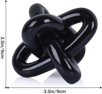 DOVDOV Black Knot Sculpture, Triple Knot Statue, Black Home Decor, Perfect for accenting Rustic-Style Coffee Tables, Living Room TV Stands, Dining Tables, and entryway Shelves.