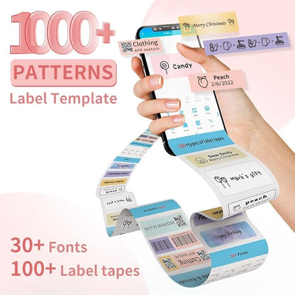 Phomemo Label Maker Machine, D30 Portable Handheld Bluetooth Mini Label Printer, Multiple Templates Smartphone Thermal Small Label Makers for Kid School Items, Classroom Teacher Supplies, Easy to Use