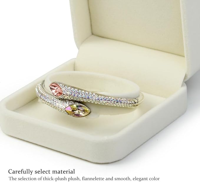 Oirlv Velvet Bracelet Gift Boxes White Bangle Display Jewelry Box