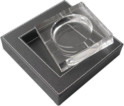 KINGFOM Office Desk Organizer Set 6 PCS Office Supply Synthetic Leather Desk Set Including Desk Organizer, Mouse Pad, File Cabinet, Document Holder, Crystal Holder and Tissue Box Holder (T02H)