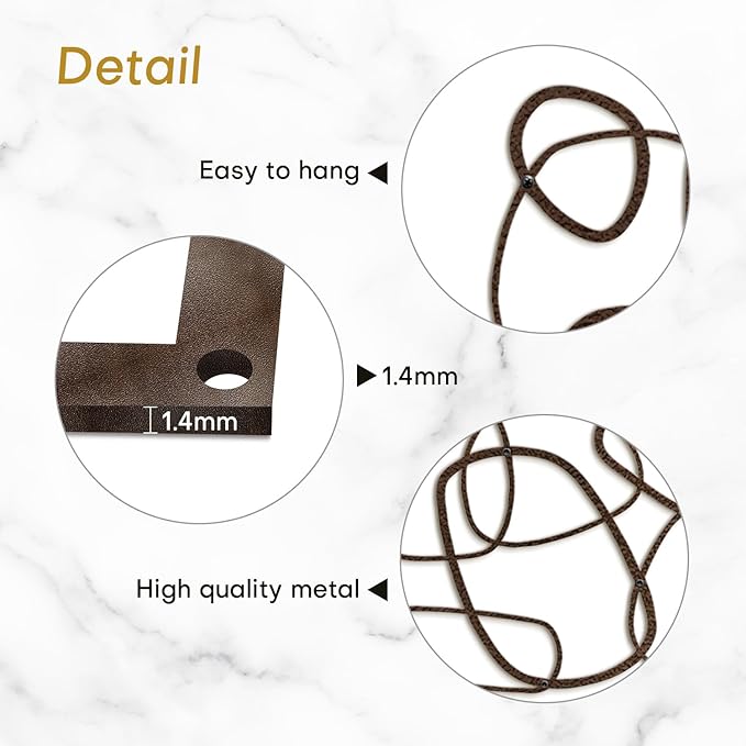 SIGNLEADER Metal Wall Decor Geometric Loops Minimalist Modern Abstract Wall Sculpture Hangings Home Decoration for Living Room, Bedroom, Bathroom, Kitchen, Outdoor - 24" Bronze