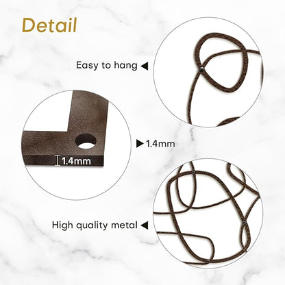 SIGNLEADER Metal Wall Decor Geometric Loops Minimalist Modern Abstract Wall Sculpture Hangings Home Decoration for Living Room, Bedroom, Bathroom, Kitchen, Outdoor - 24" Bronze