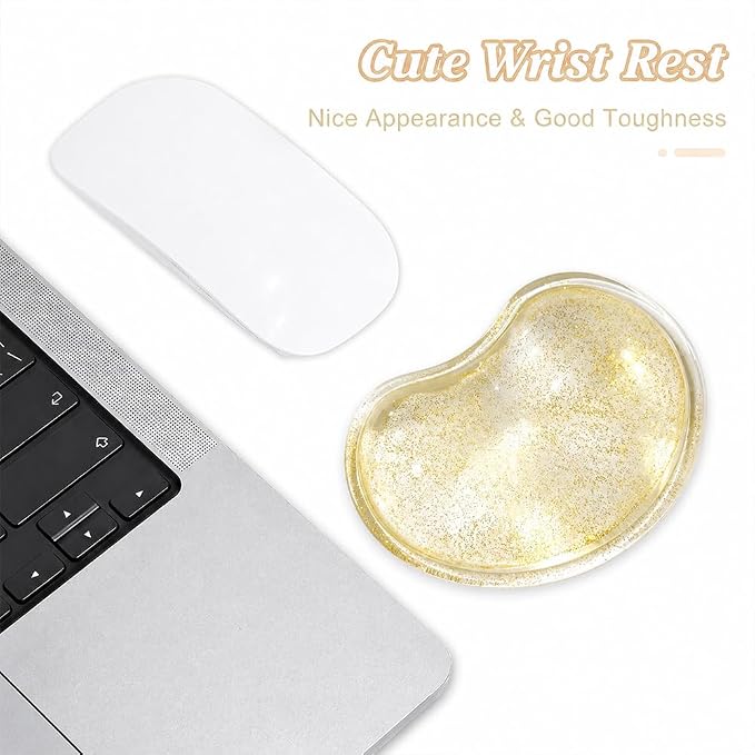 Soft Mouse Wrist Rest Pad Comfortable Cool Silicone Gel Ergonomic Cushion Small-Sized Hand Pain Relief Support Pad with Gel-Filled for Laptop Computer Office & Home (Bright Yellow)