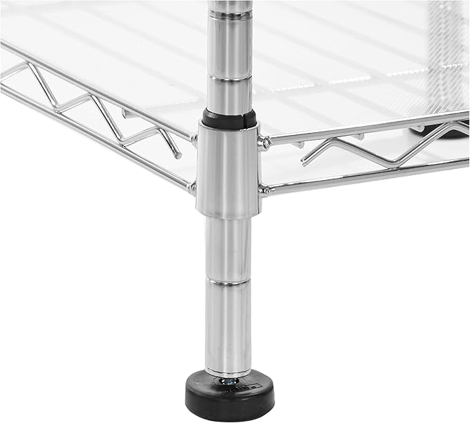 Amazon Basics Expandable Adjustable Metal Hanging Storage Organizer Rack Wardrobe with Shelves, 57-80 x 14 x 72 inches (LxWxH), Chrome