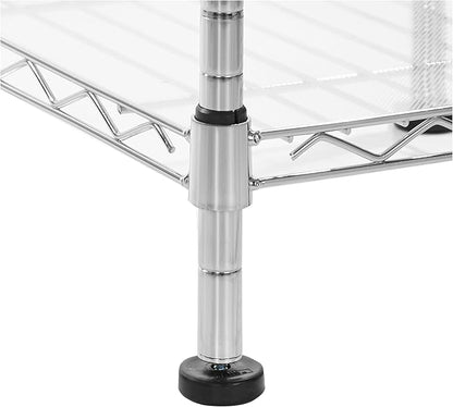 Amazon Basics Expandable Adjustable Metal Hanging Storage Organizer Rack Wardrobe with Shelves, 57-80 x 14 x 72 inches (LxWxH), Chrome