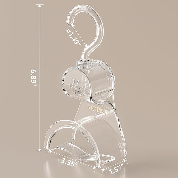 Crystal Clear Purse Hanger Closet 3-Piece Set, Luxury Bag Hanger for Closet with 360-Degree Rotation, Heavy-Duty ABS Purse Hooks Holder Handbag Organizer for Saving Space