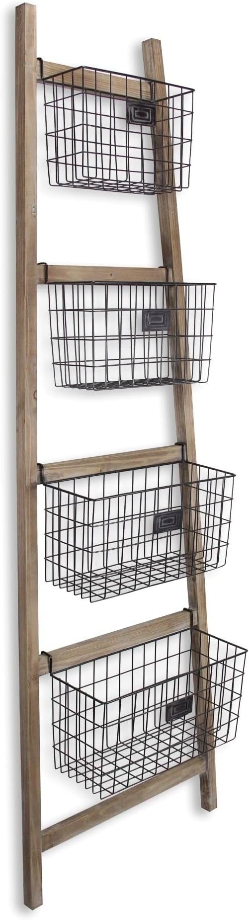 4 Metal Storage Basket Ladder