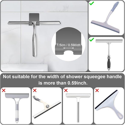 CGBE Razor Holder for Shower, 4 Packs Shaver Holder and Hooks, Self Adhesive Wall Mounts for Bathroom, Damage Free - Grey