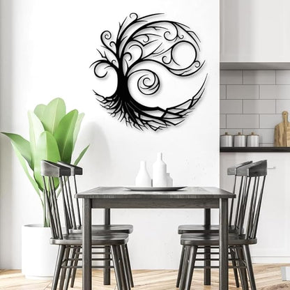 Yemwot Metal Tree of Life Wall Decor, Circle of Life Metal Tree Wall Art, Branch Art, Spiritual Decor, Modern Sculpture Decoration, Living Room Bedroom Decoration (Gold, 29"x 29"| 76x76cm)