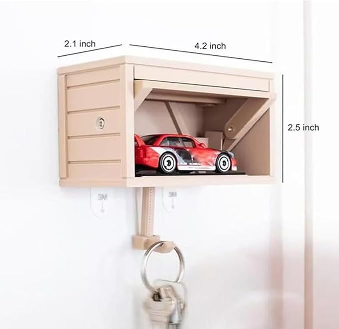 Decorative Car Key Holders - Wall Mounted Garage Key Holders - Wall Mounted Key Storage Boxes - for Entrances, Front Doors, Hallways, Offices (Blue)
