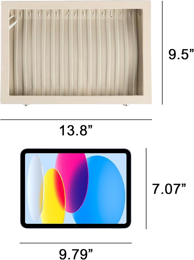 Frebeauty 15 Hooks Necklace Tray Velvet Neckalce Organizer with Clear Lid Lockable Necklace Holder Box Jewelry Organizer for Pendants Chains Necklace Jeweley Tray for Women Girl (Camel)