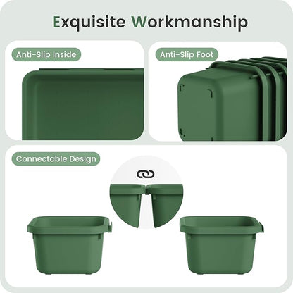 A-LuGei 【Military Grade】 Drawer Organizer, 【𝟱𝗦𝗶𝘇𝗲】 Makeup organizer, 【Holds 177 Items】 Bathroom Organizers and Storage, Organization and Storage, Desk Drawer Organizer for Vanity (Green)