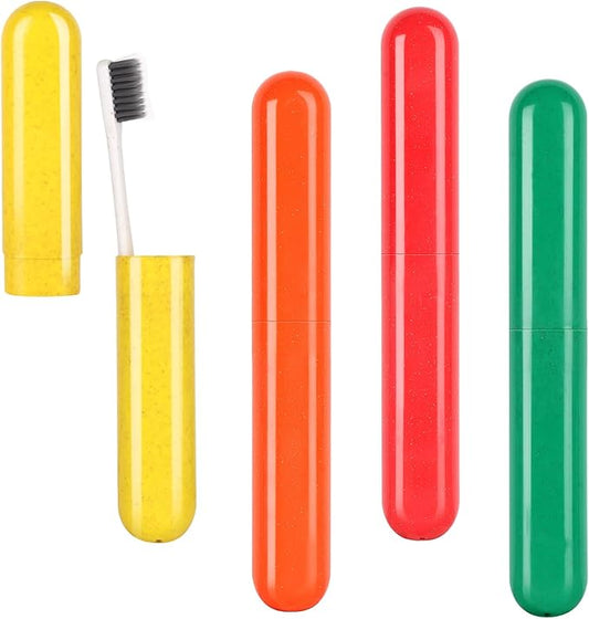 Hooqict 4 Pack Travel Toothbrush Case Portable Travel Toothbrush Holder Plastic Toothbrush Container Protector Cover for Traveling, Camping, Home, School, Business