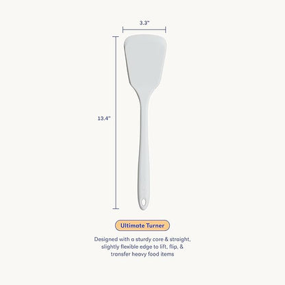 GIR: Get It Right Silicone Kitchen Spatula Turner - Non toxic cooking utensils for Nonstick Cookware, Cooking and Baking, Ultimate - 13IN - Studio White