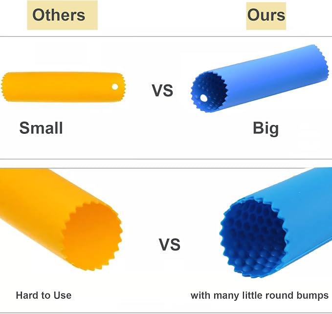2 Set Silicone Garlic Peeler Easy Roller Tube Useful Garlic Odorfree Kitchen Tool (Black,Blue)