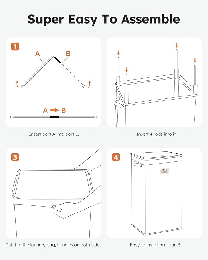 SOLEDI Laundry Hamper with Lid 100L Large & Tall Collapsible Laundry Basket, Clothes Hamper with Bag Removable Easy to Carry, Dirty Hampers for Bedroom, Bathroom, Dorm, College, Chocolate