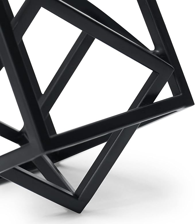 DreamsEden Small Geometric Sculpture, Metal Cube Decorative Ornaments Modern Home Decor Accent