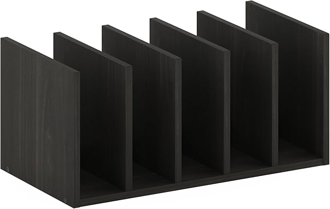 Furinno Hermite Desk Organizers and Accessories with File Holder, Office Organization, Desk Top Book Shelf, for Office Supplies, Black Espresso