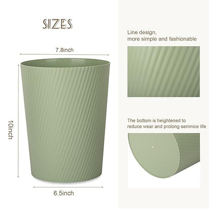 UUJOLY Small Trash Can Wastebasket Garbage Can Container Bins for Bathrooms, Laundry Room, Kitchens, Offices, Kids Rooms, Dorms (Mint Green)