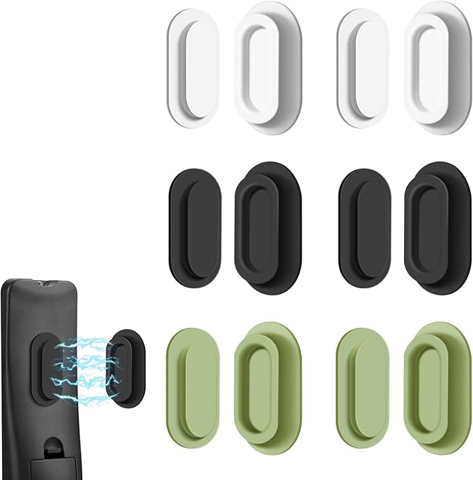 6 Pack Magnetic Remote Control Holder – Upgraded Silicone Magnetic Wall Mount for TV, Fan & Air Conditioner Remotes – Self-Adhesive, No-Drill Remote Control Holder Wall Mount