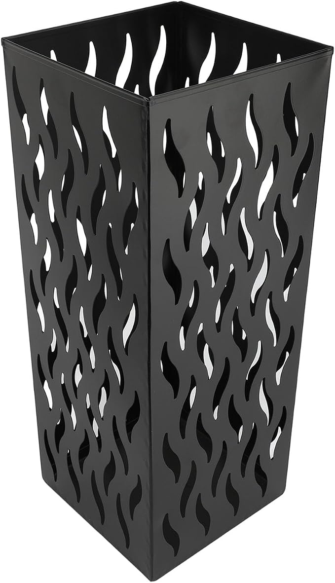 Metal Umbrella Holder, Square Umbrella Stand Rack for Entryway, 6.3" x 6.3" x 16.5" (Black)