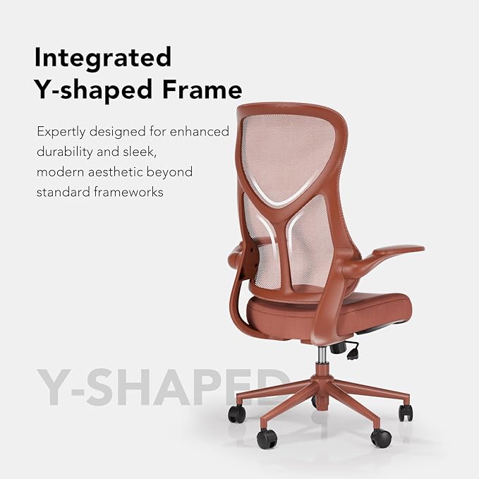 NearHub EC10 Stylish Ergonomic High Back Mesh Reclining Office Chair with Adjustable Flip-Up Armrests,Lumbar Support & Headrest,Breathable & Comfortable Computer Chair for Home, Office & Study