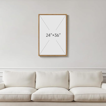 Framed Neutral Floral Modern Wall Art, Large Minimalist Canvas Prints Paintings Artwork for Walls, Contemporary Black Beige Flower Pictures for Living Room Dining Bedroom Hallway Wall Decor 24x36 In