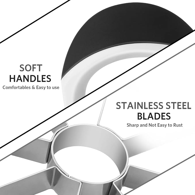 Asdirne Apple Slicer & Corer Set, Apple Cutter and Fruit Slicer with Sharp Stainless Steel Blades and Ergonomic Non-Slip Handles, Ideal for Cutting a Wide Range of Fruits, Black