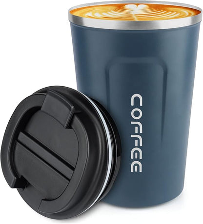 CS COSDDI 12 oz Stainless Steel Vacuum Insulated Tumbler - Coffee Travel Mug Spill Proof with Lid - coffee Cup for Keep Hot/Ice Coffee,Tea and Beer (Tibetan blue)