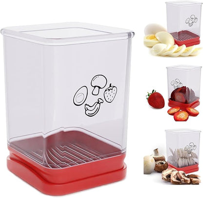 Tewodila Fruit Slicer Cup, Speed Cutter for Strawberry Banana Grape Egg, Stainless Steel Vegetable Cutting Kitchen Gadget, Kitchen Portable Slicing Tool (1 pcs)
