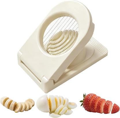 FANTEXY Egg Slicer - Eggs Cutter with Stainless Steel Wires, Easy to Clean And Store Slice Cutter, Multipurpose Boiled Eggs Slicer for Strawberries, Bananas, Soft Cheese，Kiwi