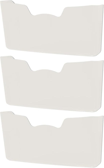 Simple Houseware Single Pocket Wall Mount for Hanging File Holder, 3 Packs, White